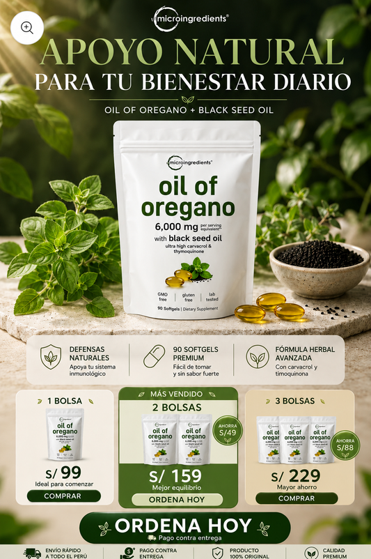 🌿Oil of Oregano + Black Seed - Defensa y Bienestar Natural